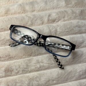 McKenzie Childs readers 1.50 Black and Blue frame Rectangular Glasses